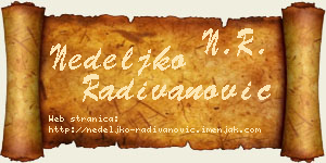 Nedeljko Radivanović vizit kartica
